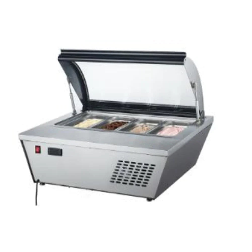 BASE CONGELADA PARA HELADOS DE 4 INSERTOS DE SOBRE MESA CON TAPA