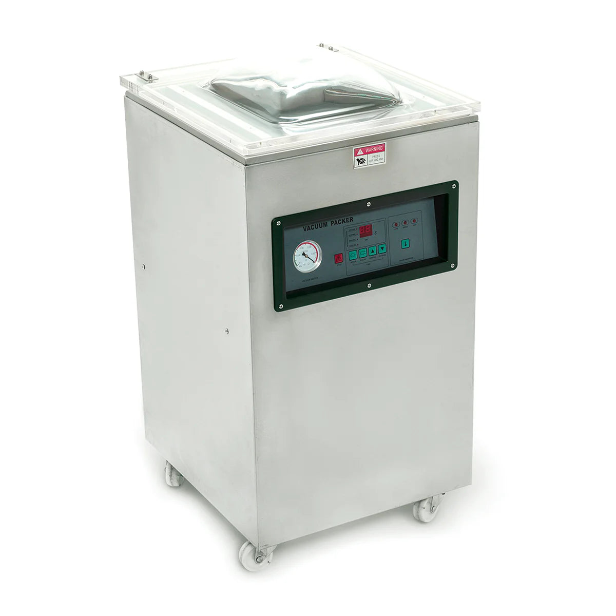 EMPACADORA AL VACÍO DE PISO CON DOBLE BARRA SELLADORA DE 50 CM