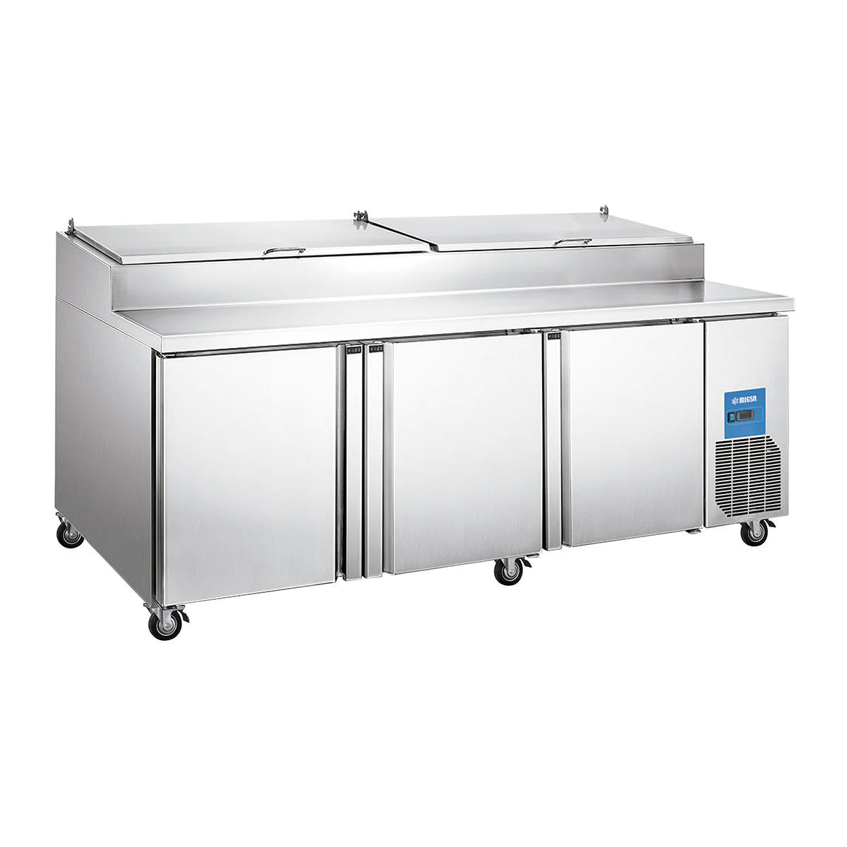 MESA PARA PREPARACIÓN DE PIZZAS DE 3 PUERTAS DE 770 L