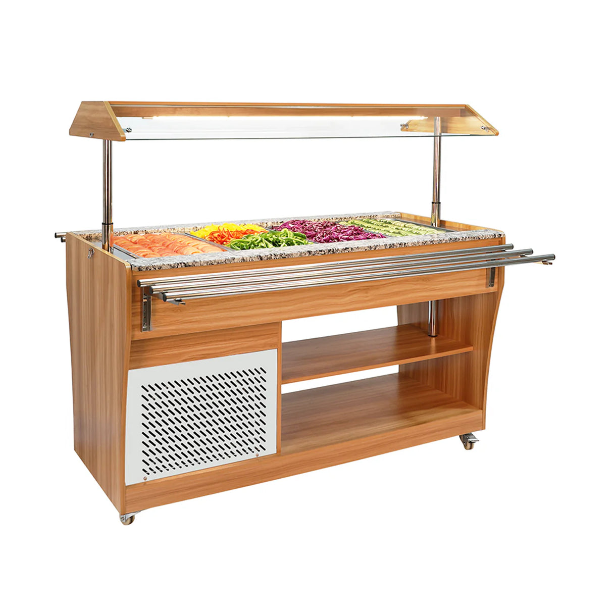 MESA BUFFETERA REFRIGERADA MÓVIL - 4 INSERTOS